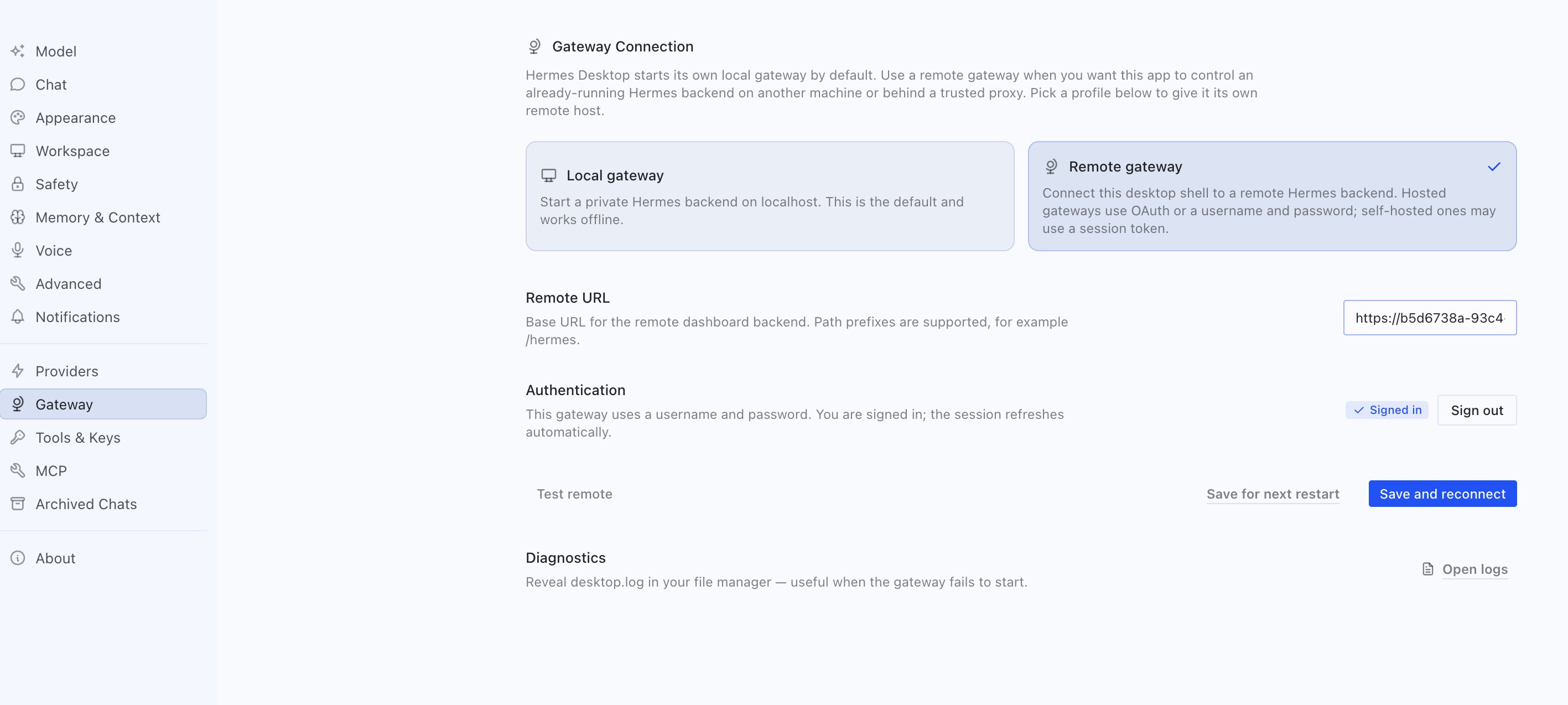 Save and reconnect after successful sign-in