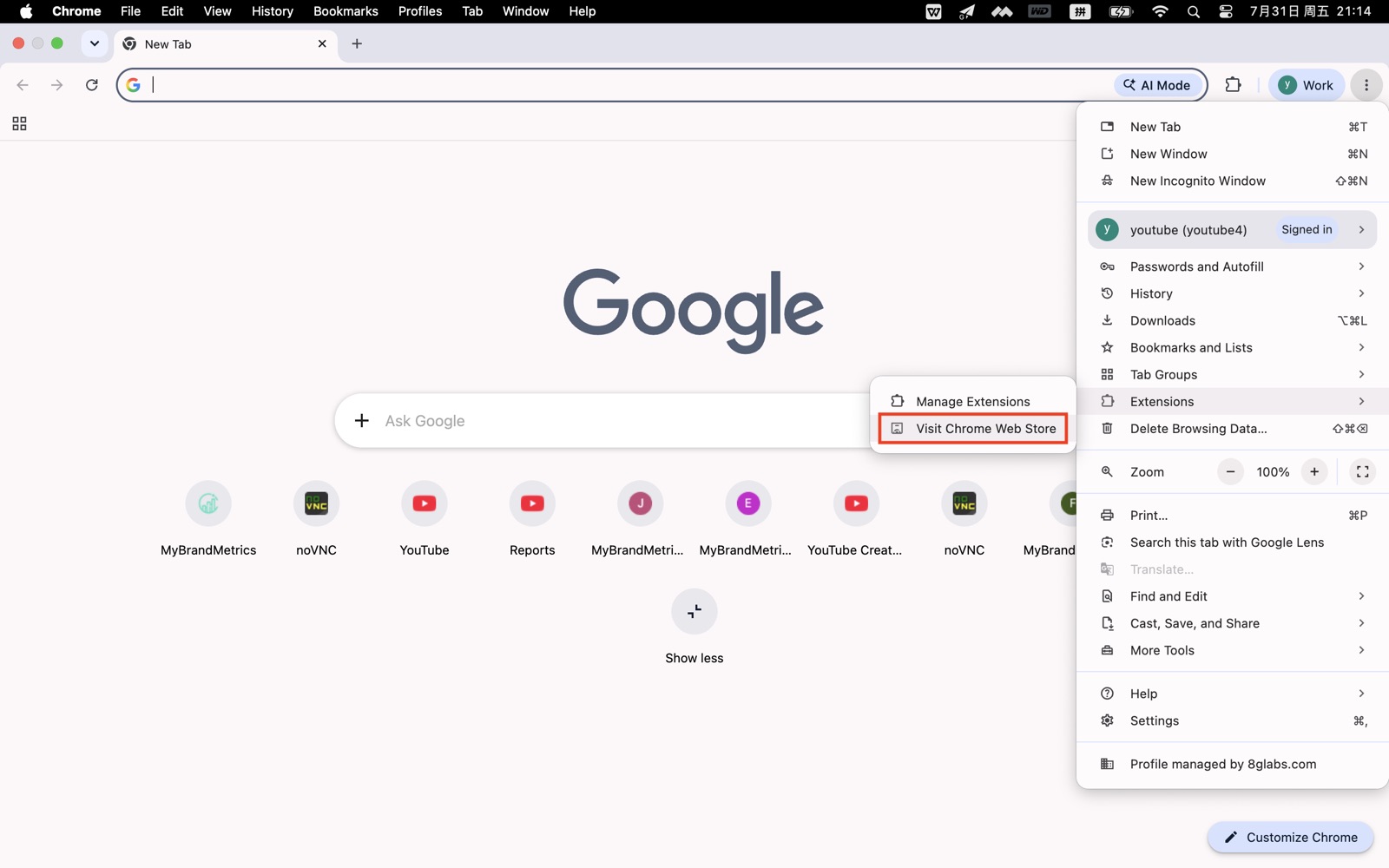 Chrome Web Store extension page