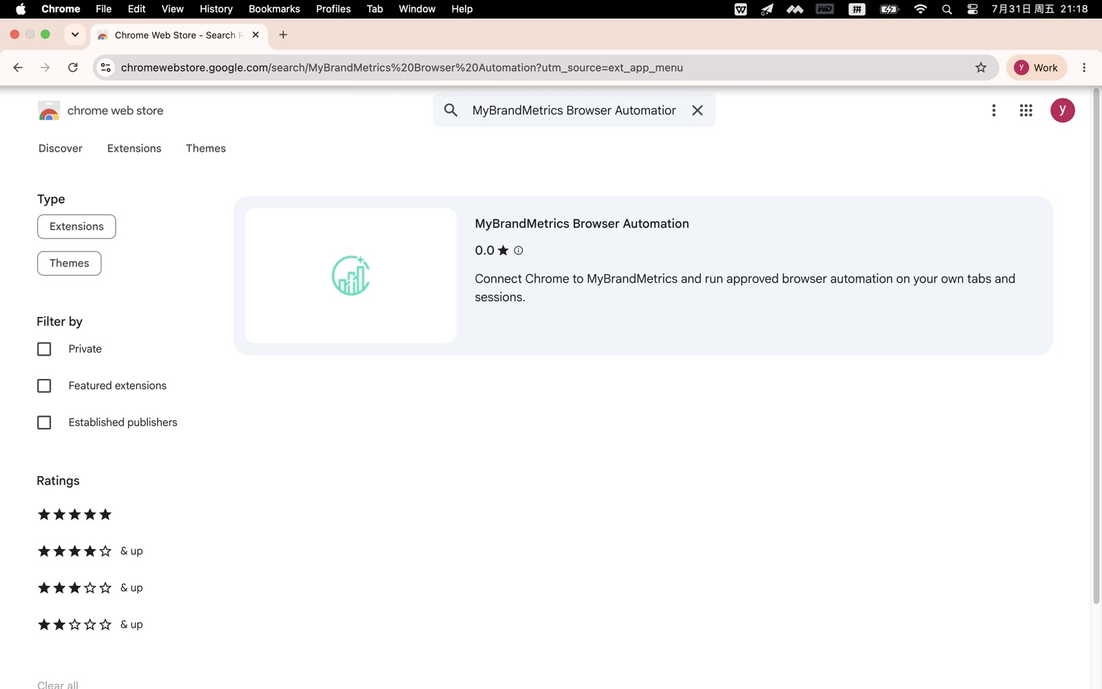 Search for MyBrandMetrics Browser Automation
